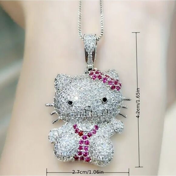 Hello Kitty Bling Sparkling Necklace - Picture 2 of 3